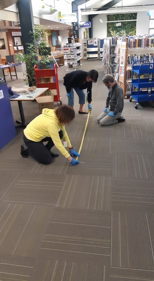 Social Distancing Preparations at the Rangiora Library, 22 May 2020