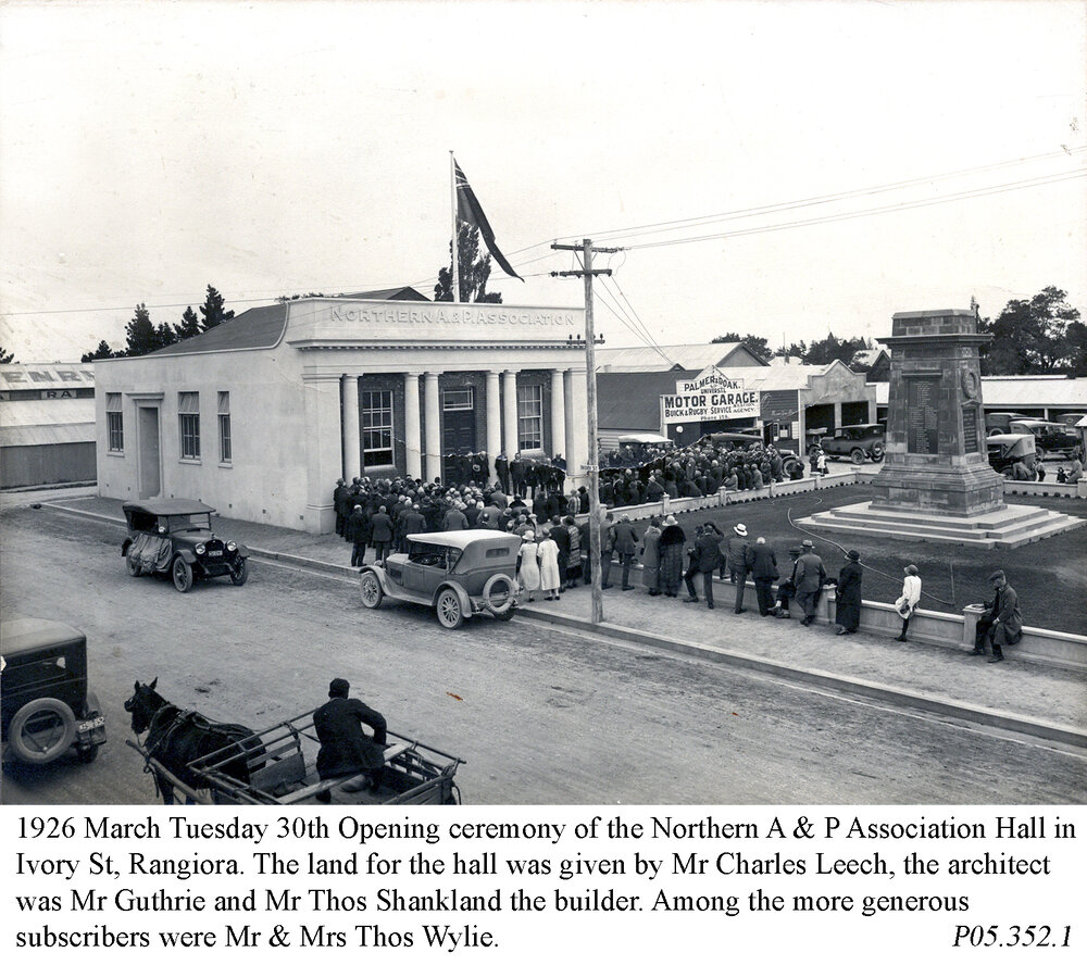 Northern Agricultural &amp; Pastoral Association Hall opening 1926, Rangiora