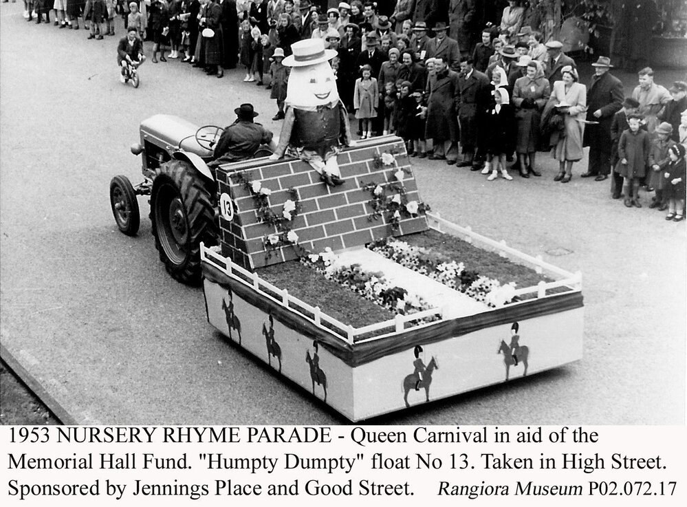 "Humpty Dumpty" Nursery Rhyme Parade, Rangiora, 1953