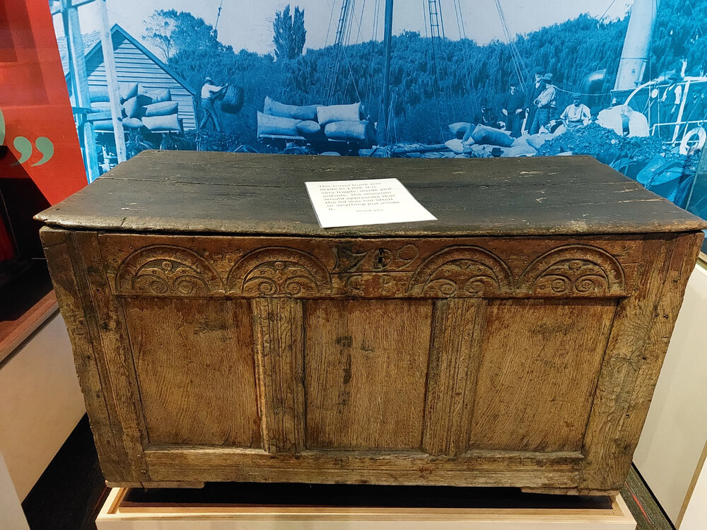 Travel trunk exhibit, Kaiapoi Museum