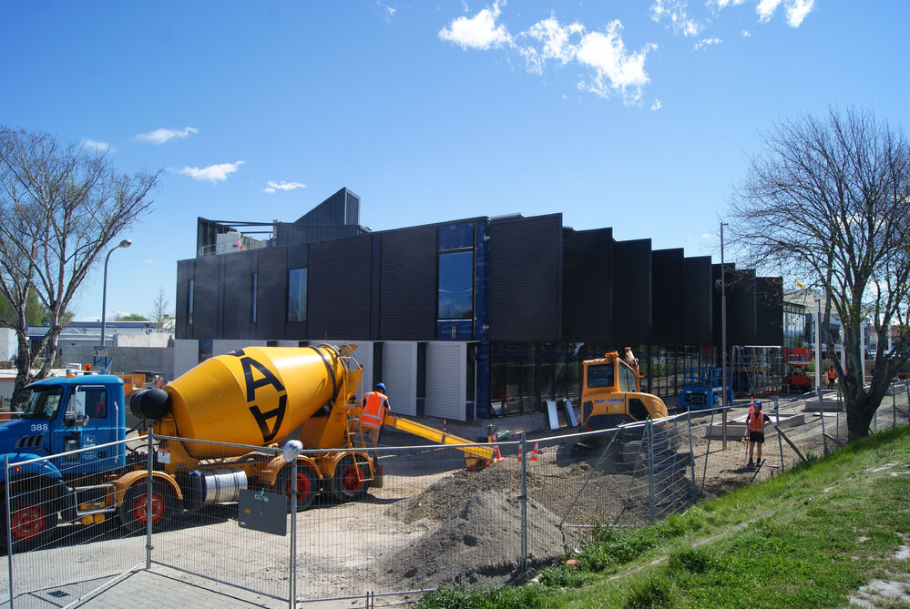Pouring concrete on Raven Quay panels complete, Kaiapoi Library