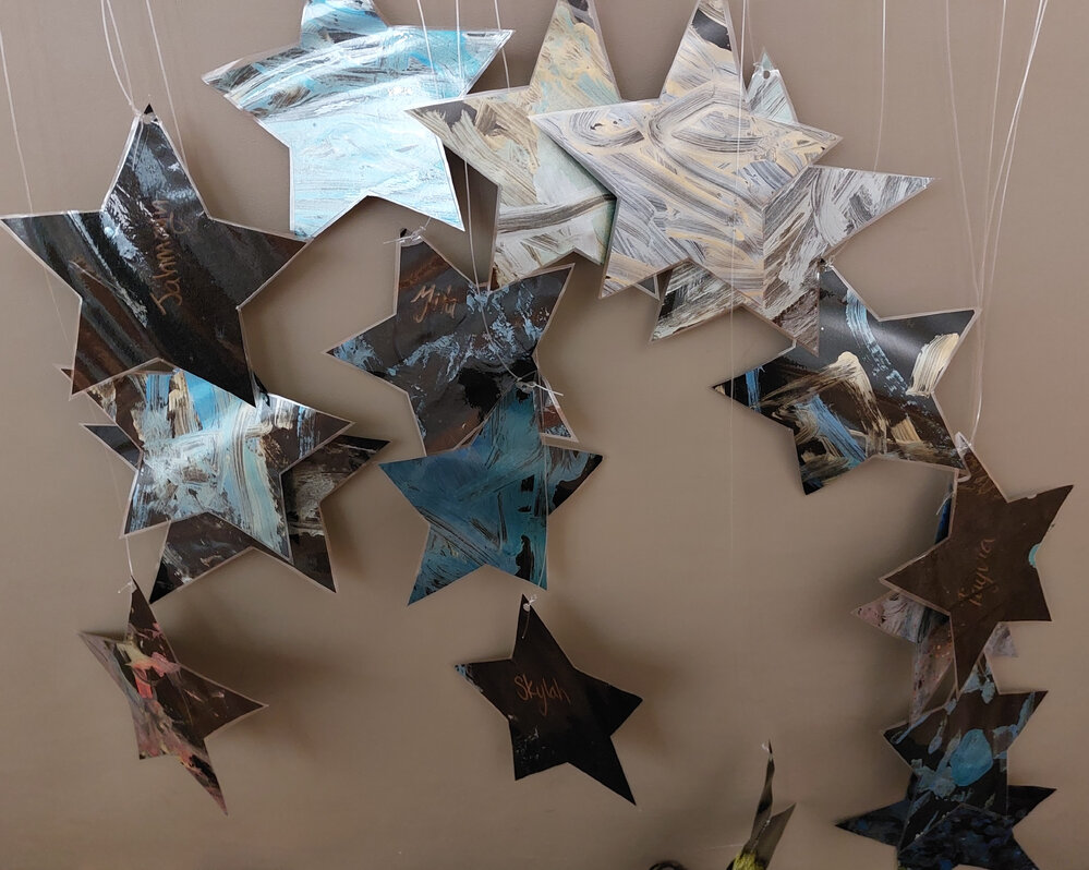 Matariki stars made by tamariki at a Rangiora Preschool