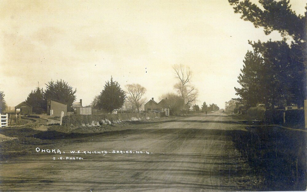 Ohoka, with railway track and Ohoka Railway Station