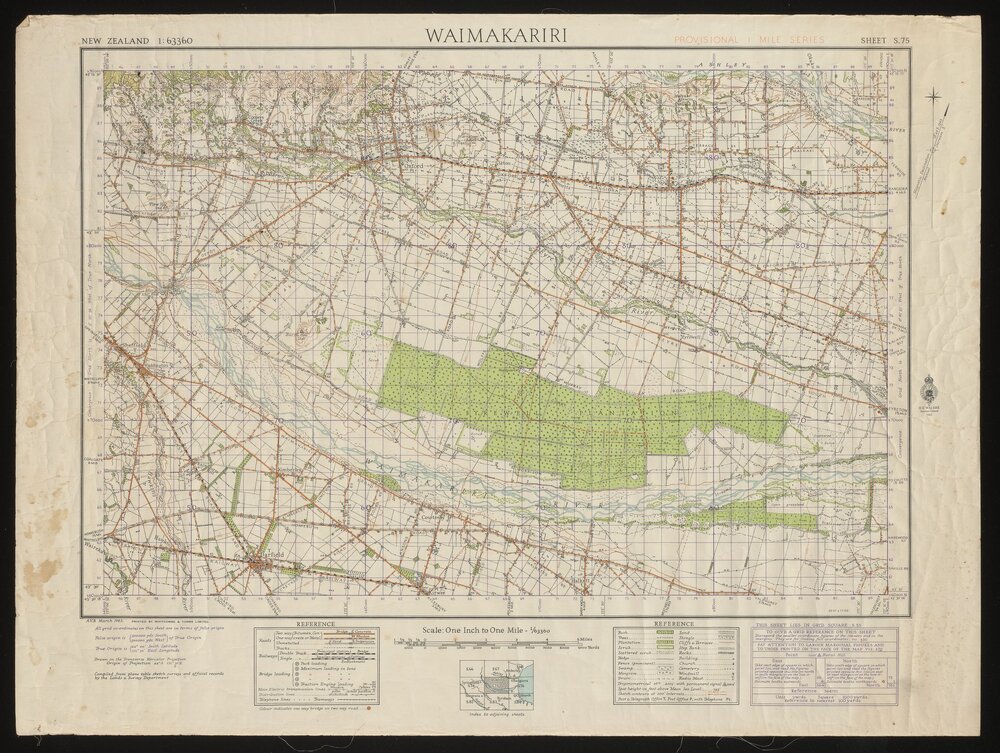 Waimakariri [Map] Sheet S.75, 1943