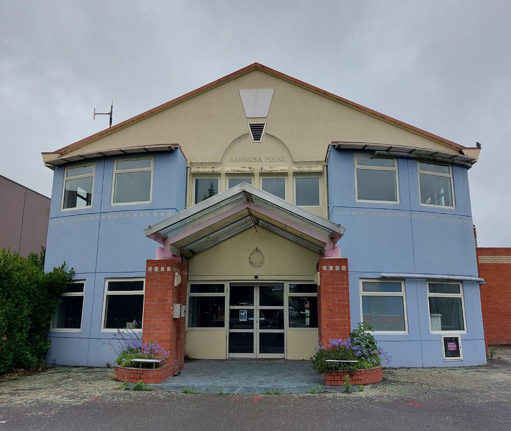 Rangiora Police station, High Street, Rangiora just prior to demolition, January 2024