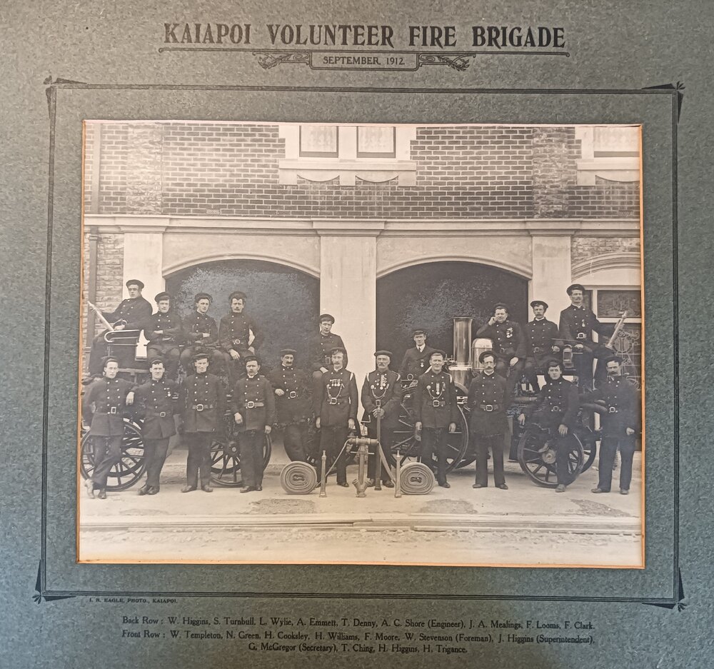 Kaiapoi Volunteer Fire Brigade, September 1912