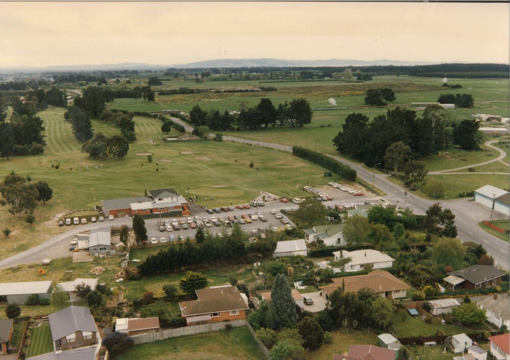 Aerial view of Kaiapoi Golf Course c.1990s