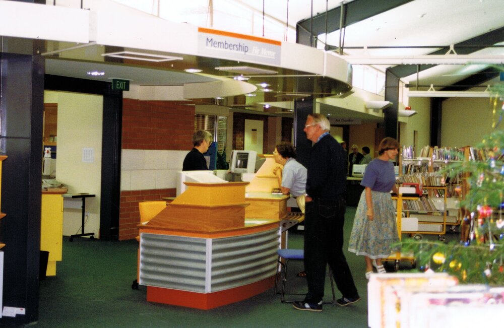 The Trevor Inch Memorial Library main desk, 3 January 1997