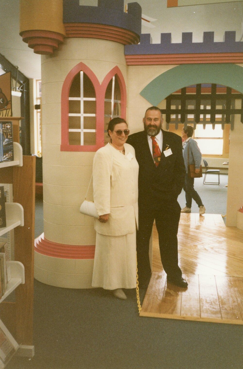 Bill Skews, the Trevor Inch Memorial Library architect, on opening day, 21 December 1996