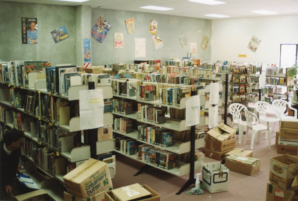 The temporary Rangiora Public Library on Alfred Street, 4 June 1996