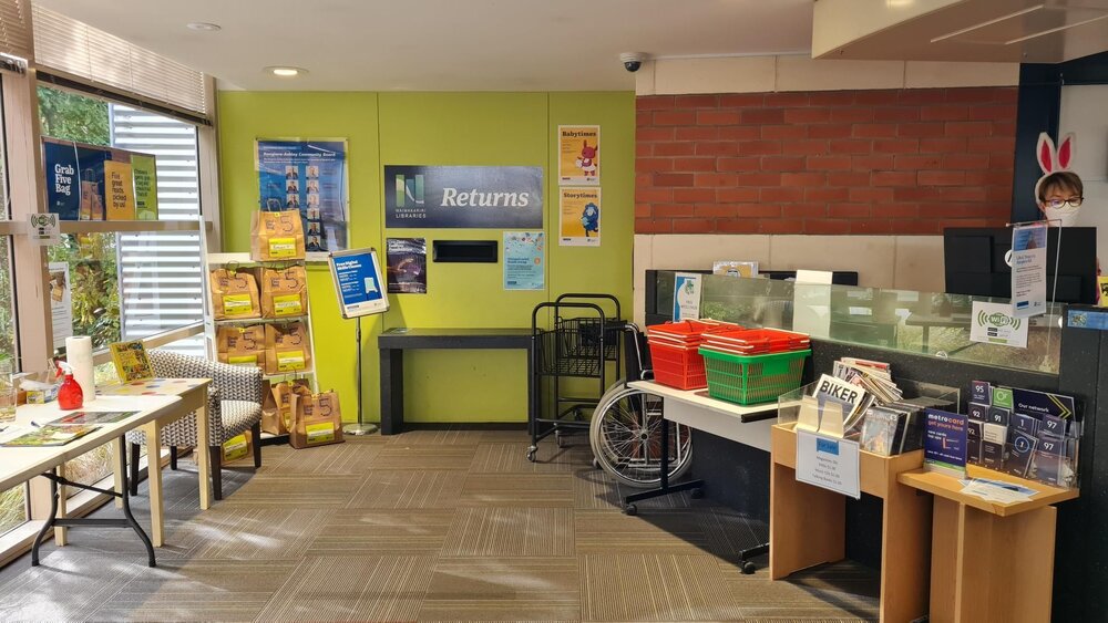 Trevor Inch Memorial Library returns area, 20 May 2022