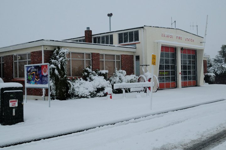 Snowfall at Kaiapoi Fire Station, c.2011
