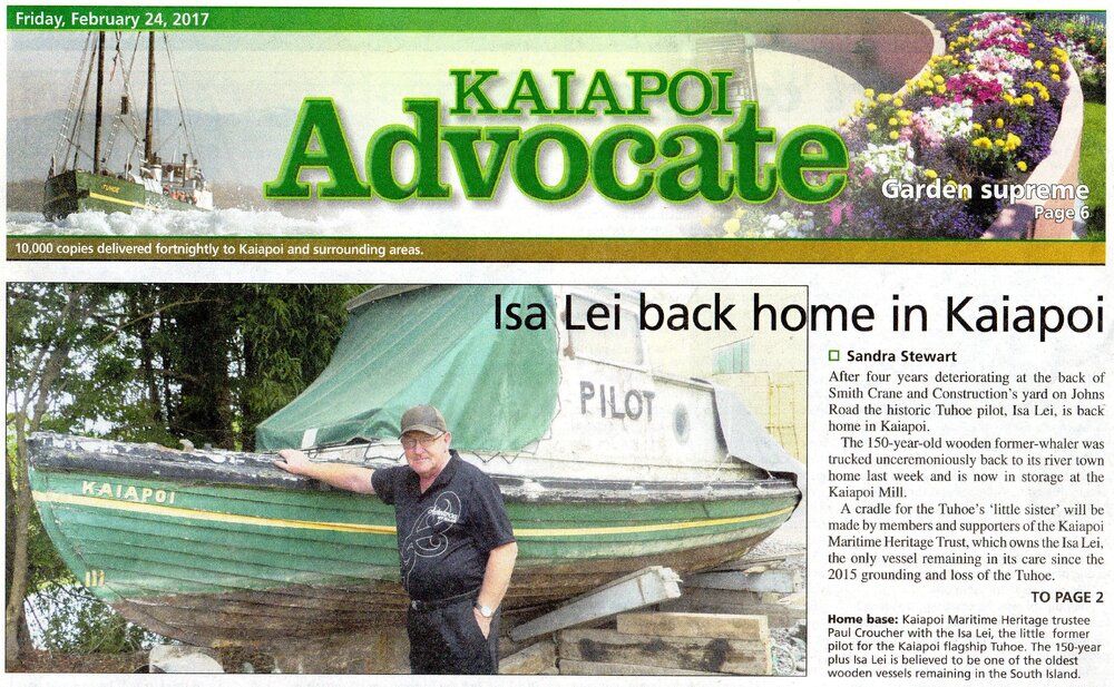 TUHOE's little sister ISA LEI back in Kaiapoi, N.Z., c. 2017