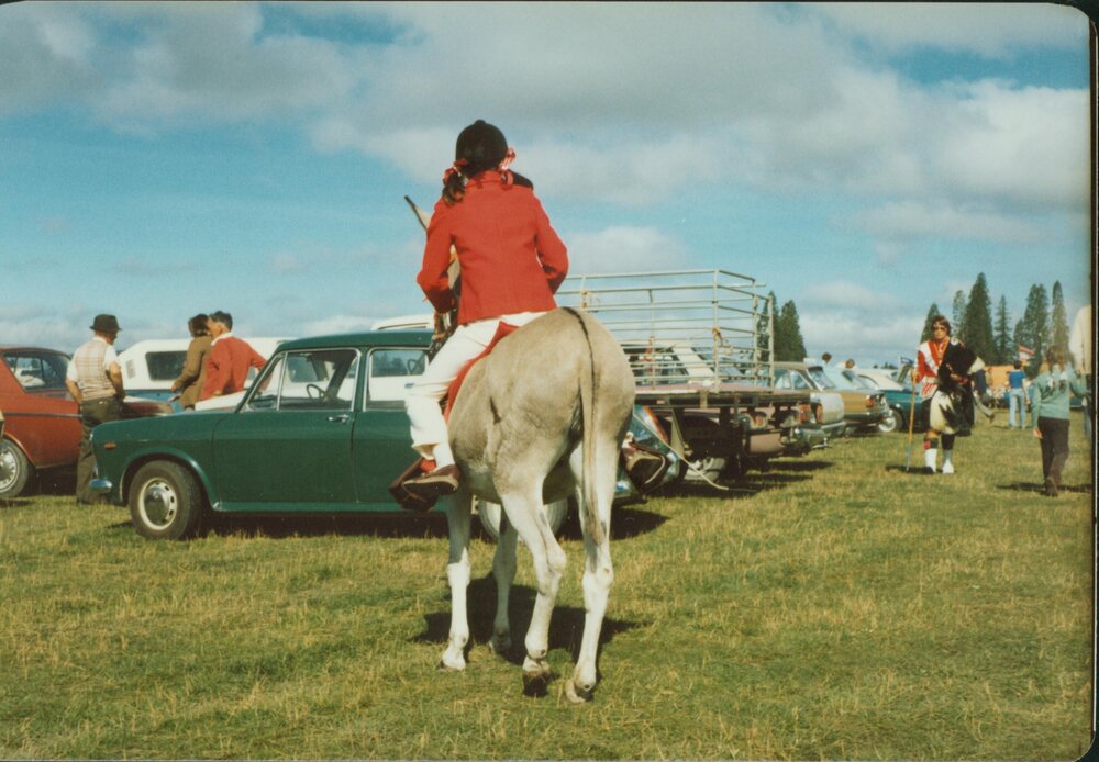 Girl riding a donkey at the Oxford A&amp;P Show