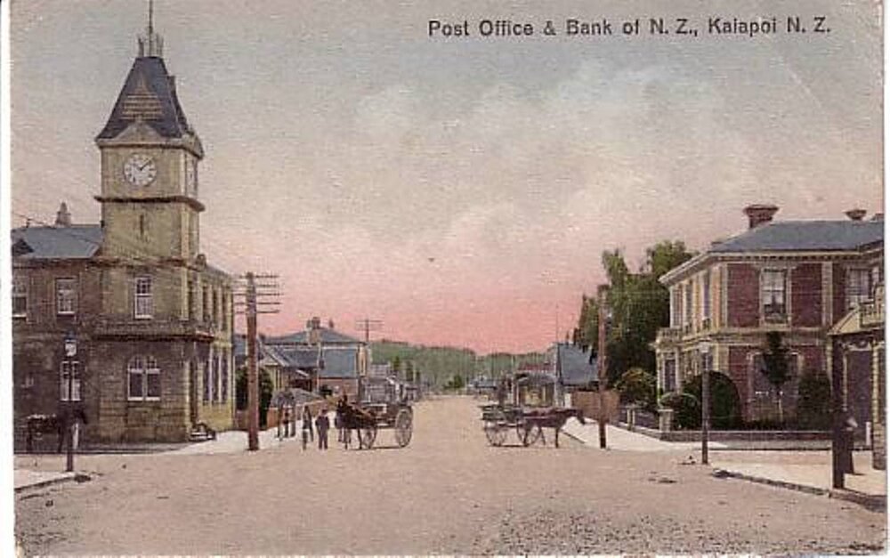 Kaiapoi Post Office and Bank of New Zealand, Kaiapoi, c.1930