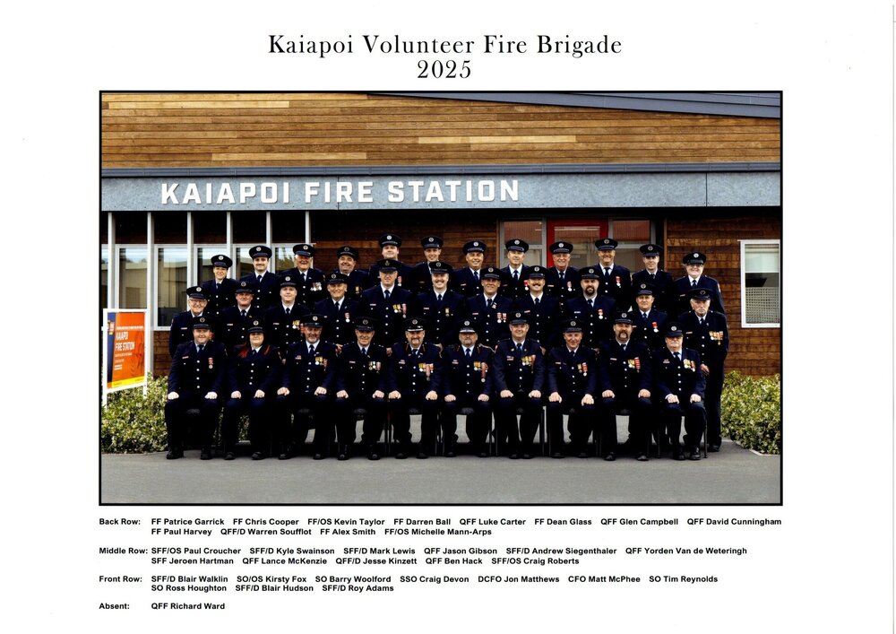 Kaiapoi Volunteer Fire Brigade, 2025