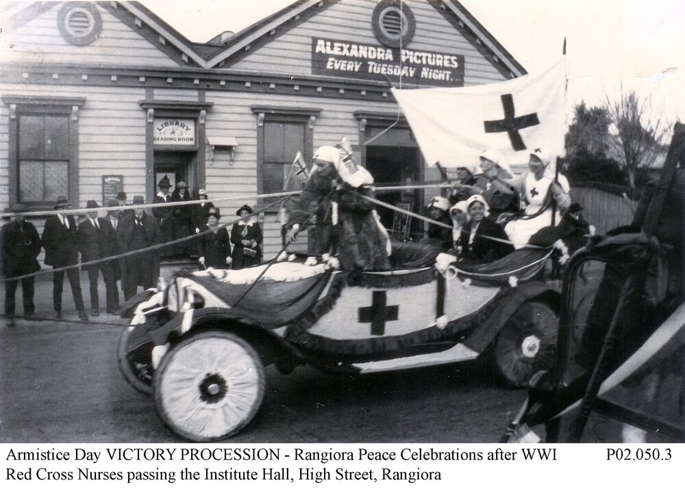 Armistice Day Victory procession, Rangiora, 1918