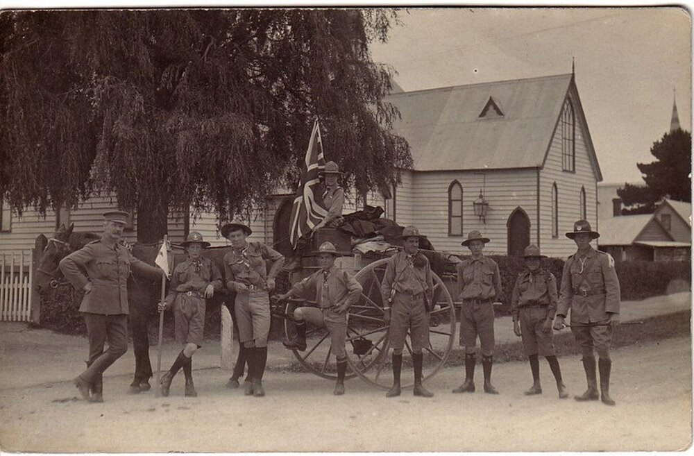 Kaiapoi Scouts Group, outside Methodist Church, Peraki St, Kaiapoi