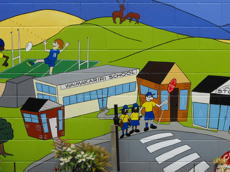 Safe Community mural Waimakariri schools - Kaiapoi Library