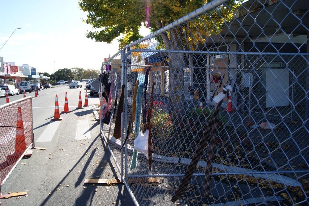 Decorated barriers, Williams Street - Kaiapoi