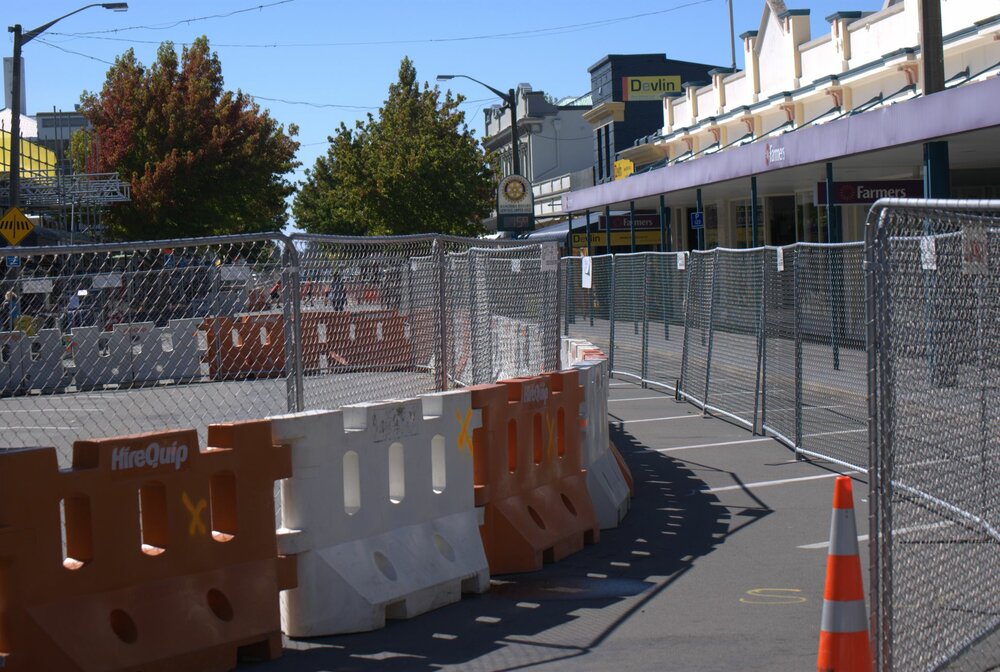 Barriers in High Street - Rangiora