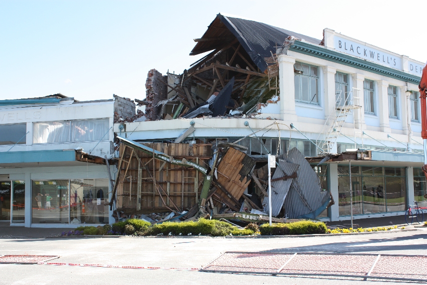 Damage to Blackwell's building - Kaiapoi