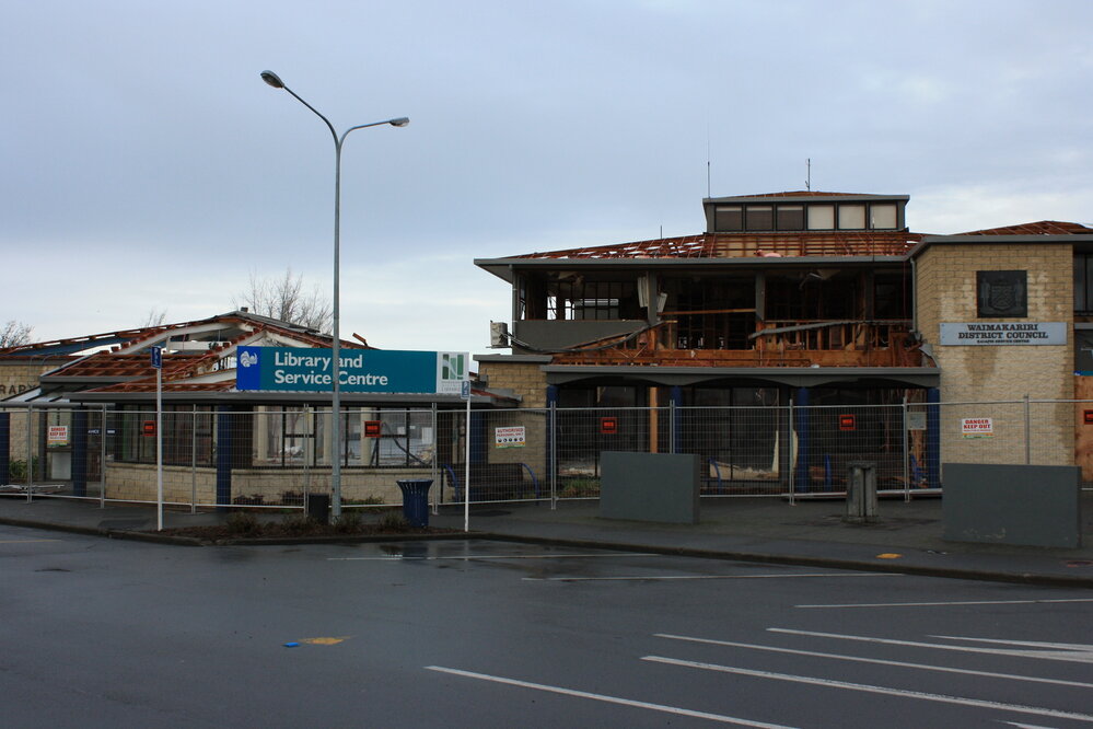 Kaiapoi Library under demolition