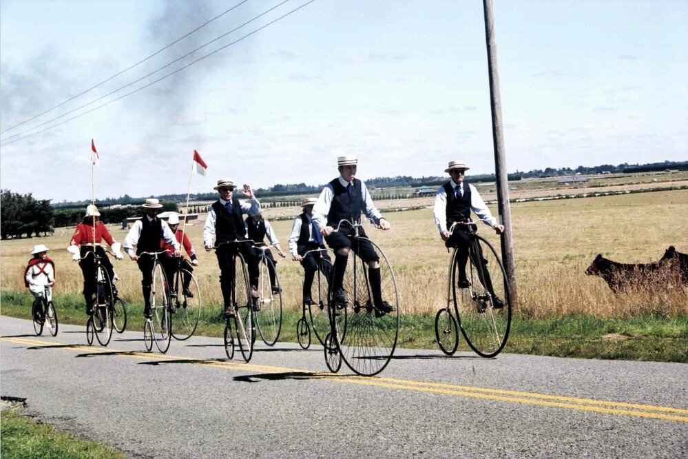 Penny-farthing cyclists during  Millennium Parade, c. 2000