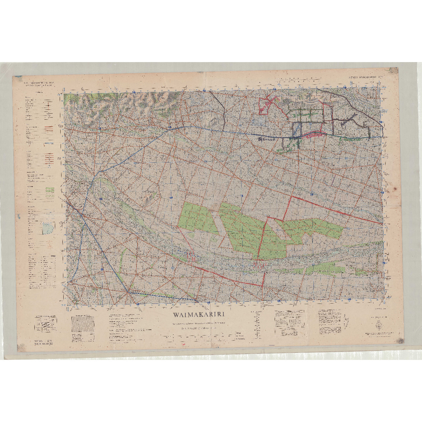 NZMS 1 S75 Waimakariri Map, 4th edition, 1974