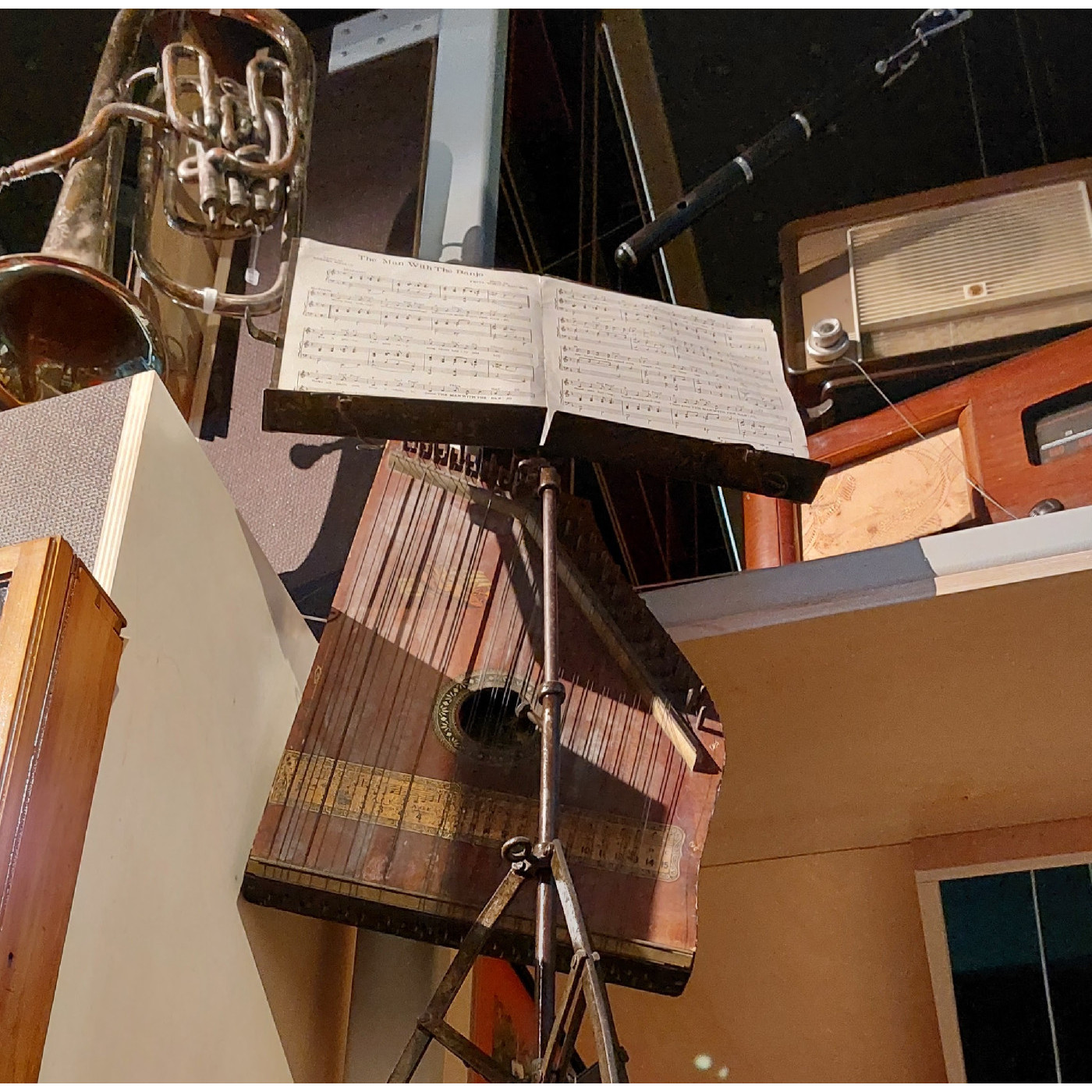 Musical instruments exhibit, Kaiapoi Museum