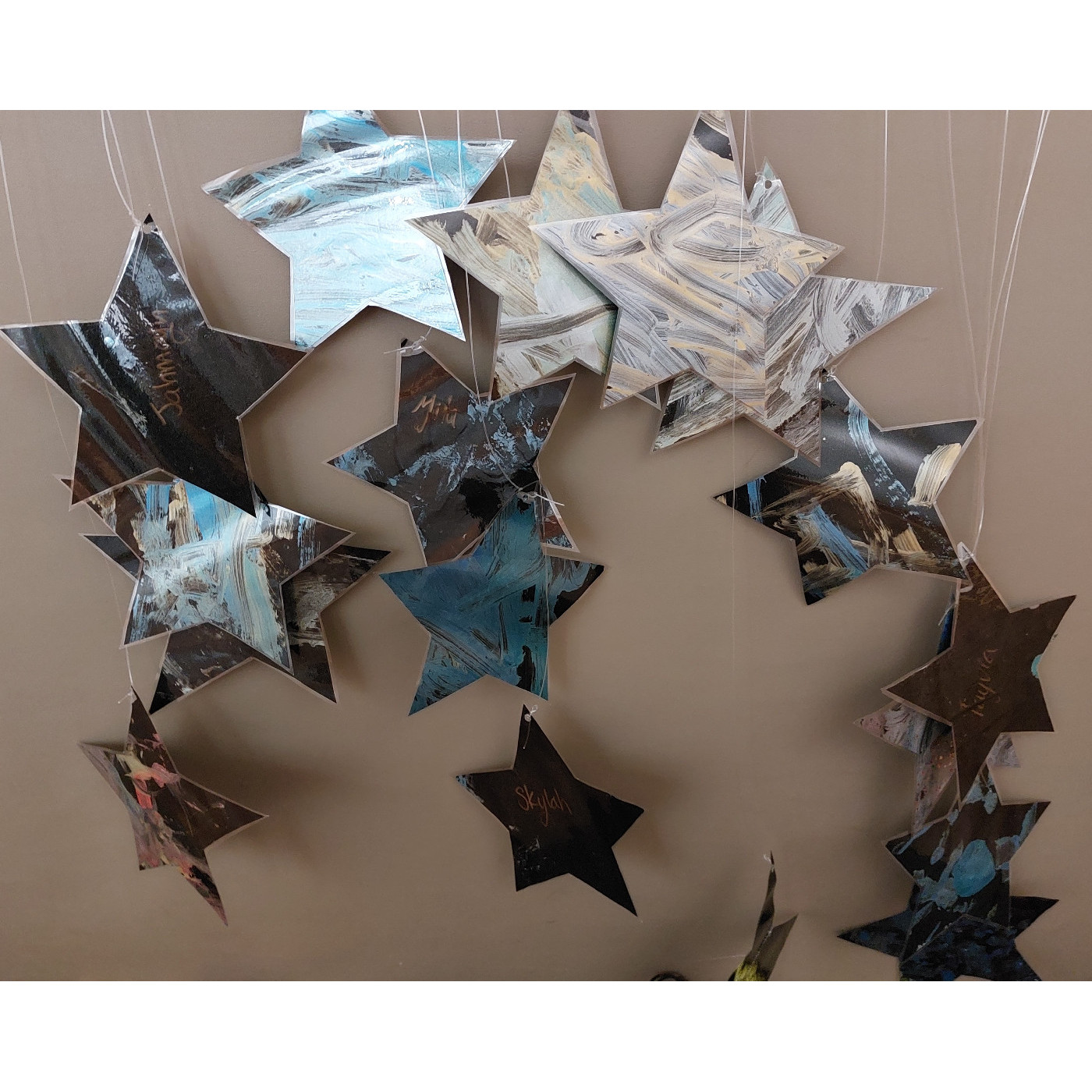 Matariki stars made by tamariki at a Rangiora Preschool