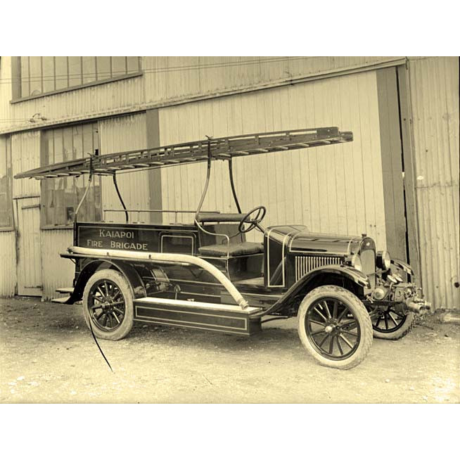 Kaiapoi Volunteer Fire Brigade truck, 1920