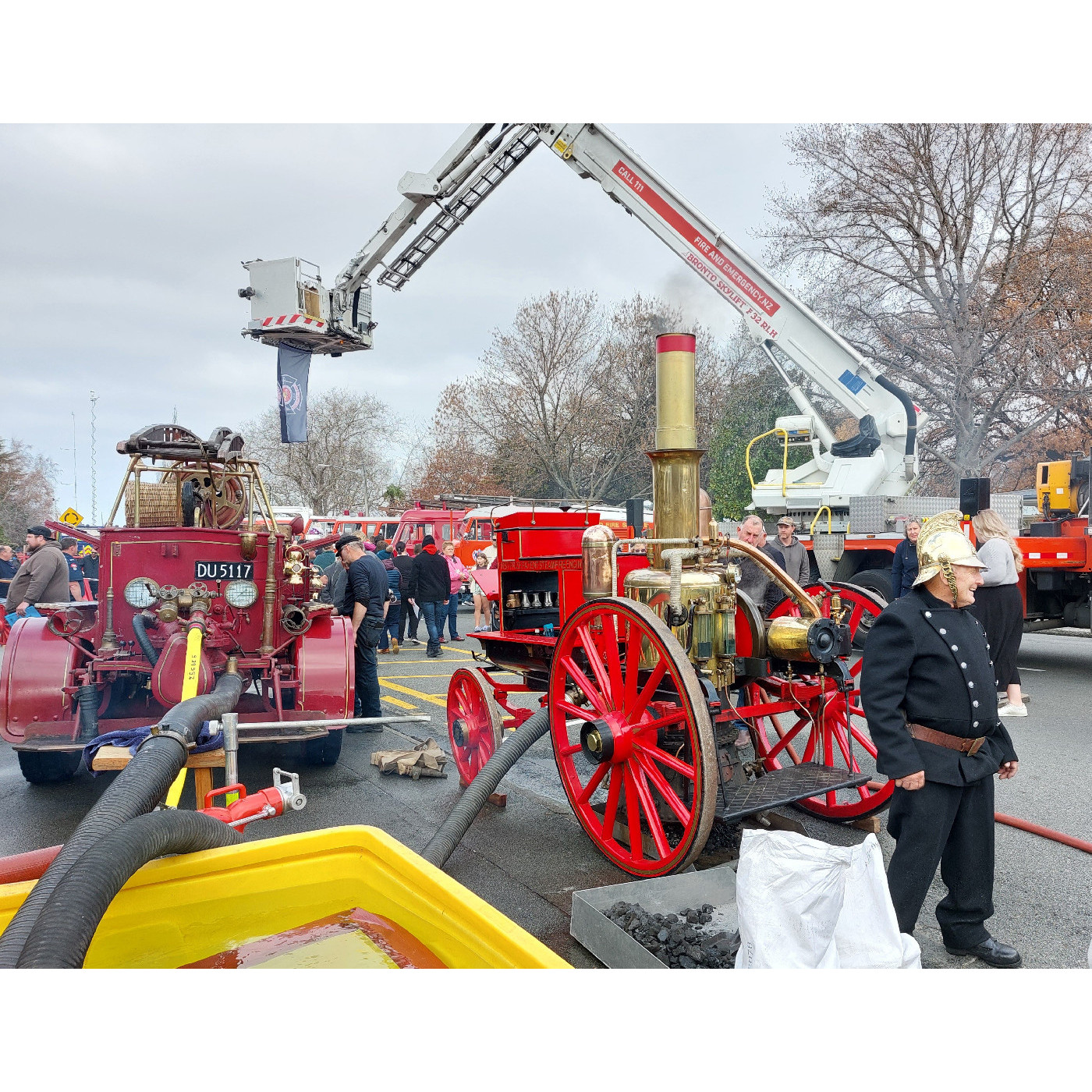 Heritage engines from Ferrymead at the Rangiora Volunteer Fire Brigade 150th anniversary