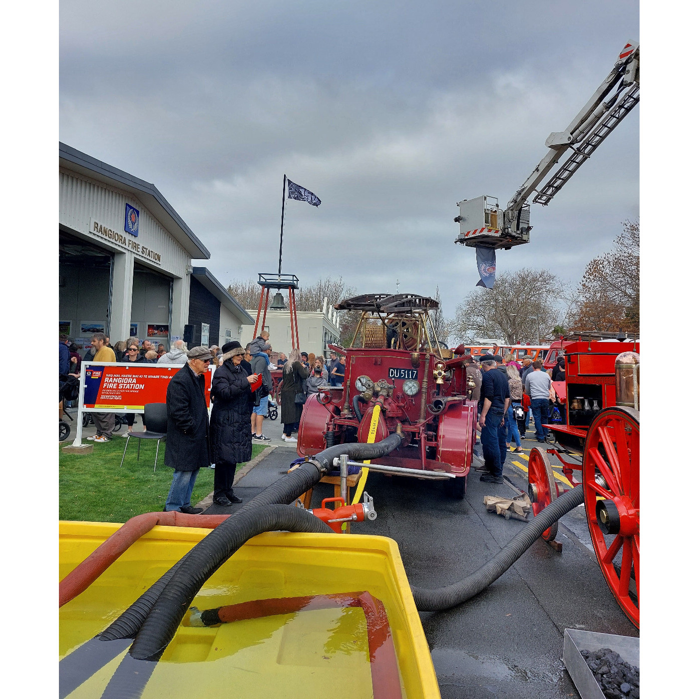 Leyland fire pump provides water for the steam fire engine, 2 June 2024