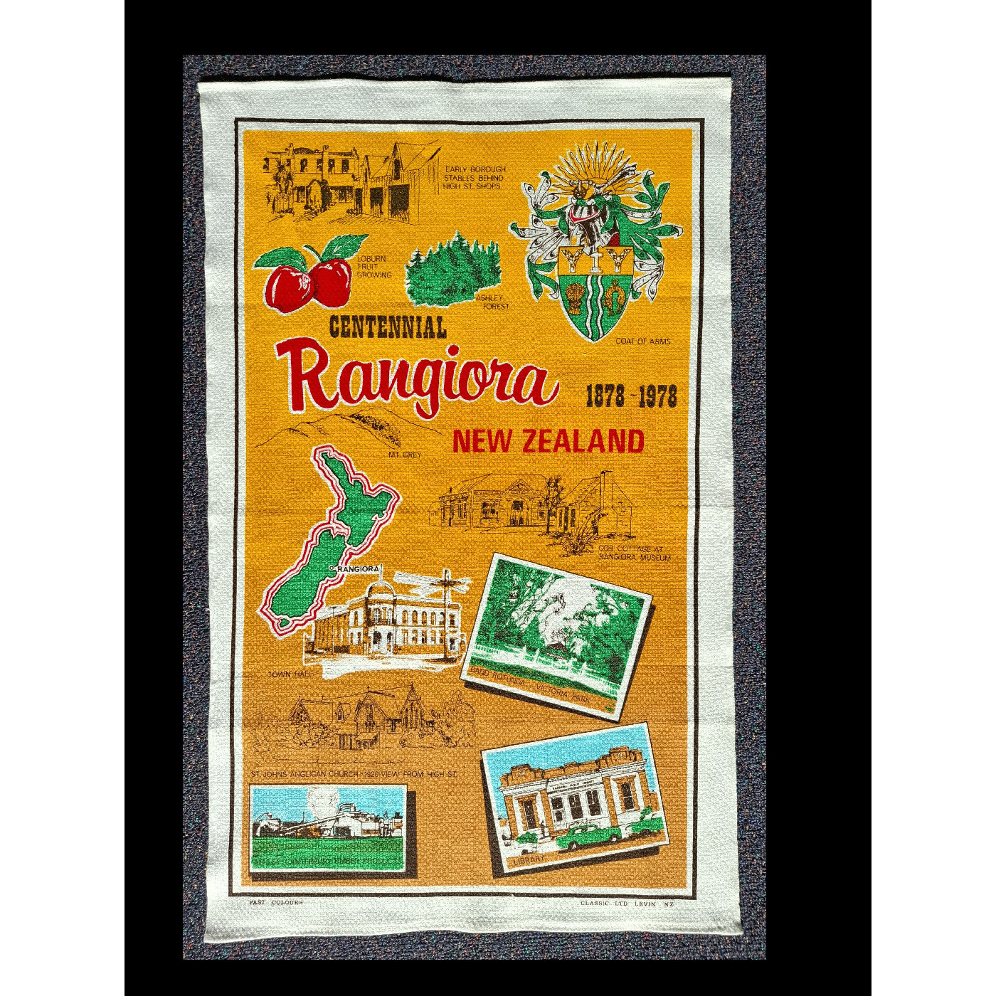 Rangiora Centennial 1878-1978 tea towel