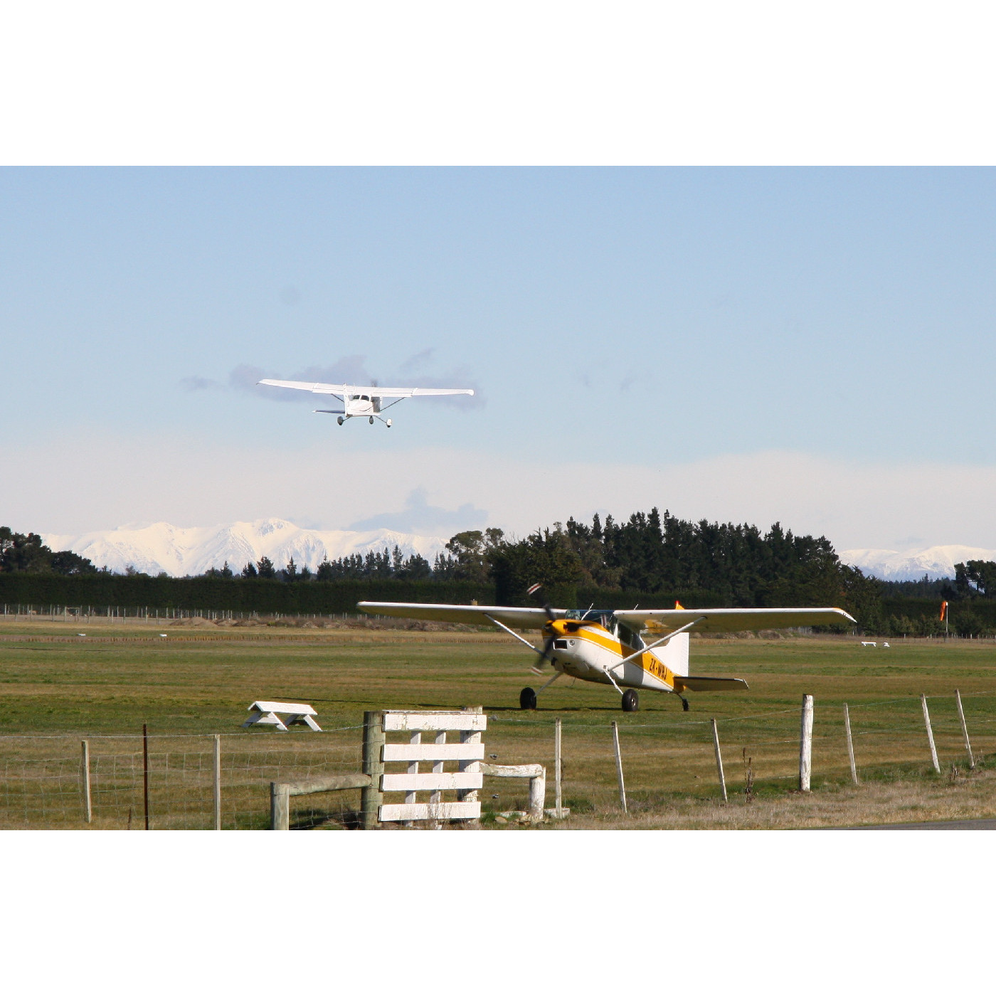 Rangiora Airfield, looking towards the mountains, 2015