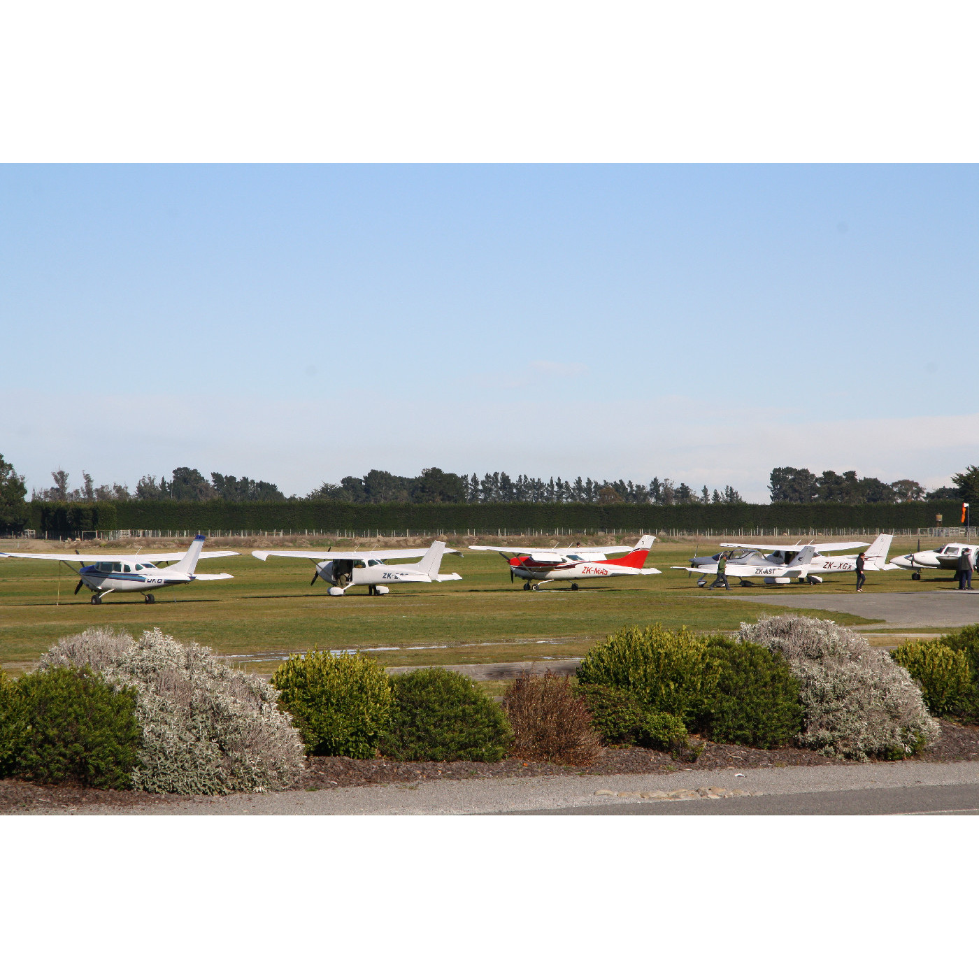 A group of small planes at Rangiora Airfield, 2015