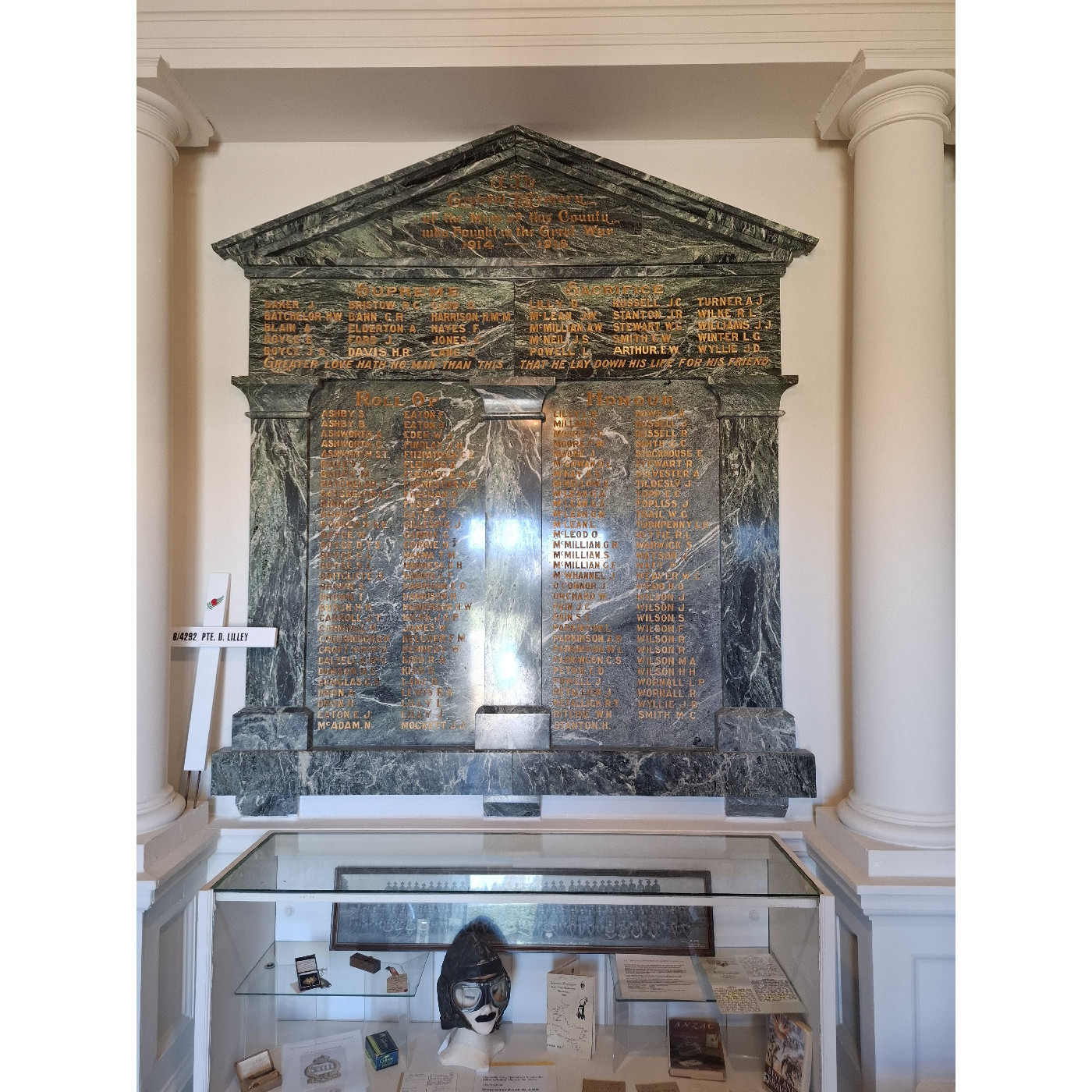 World War I honours board, Kowai Archives