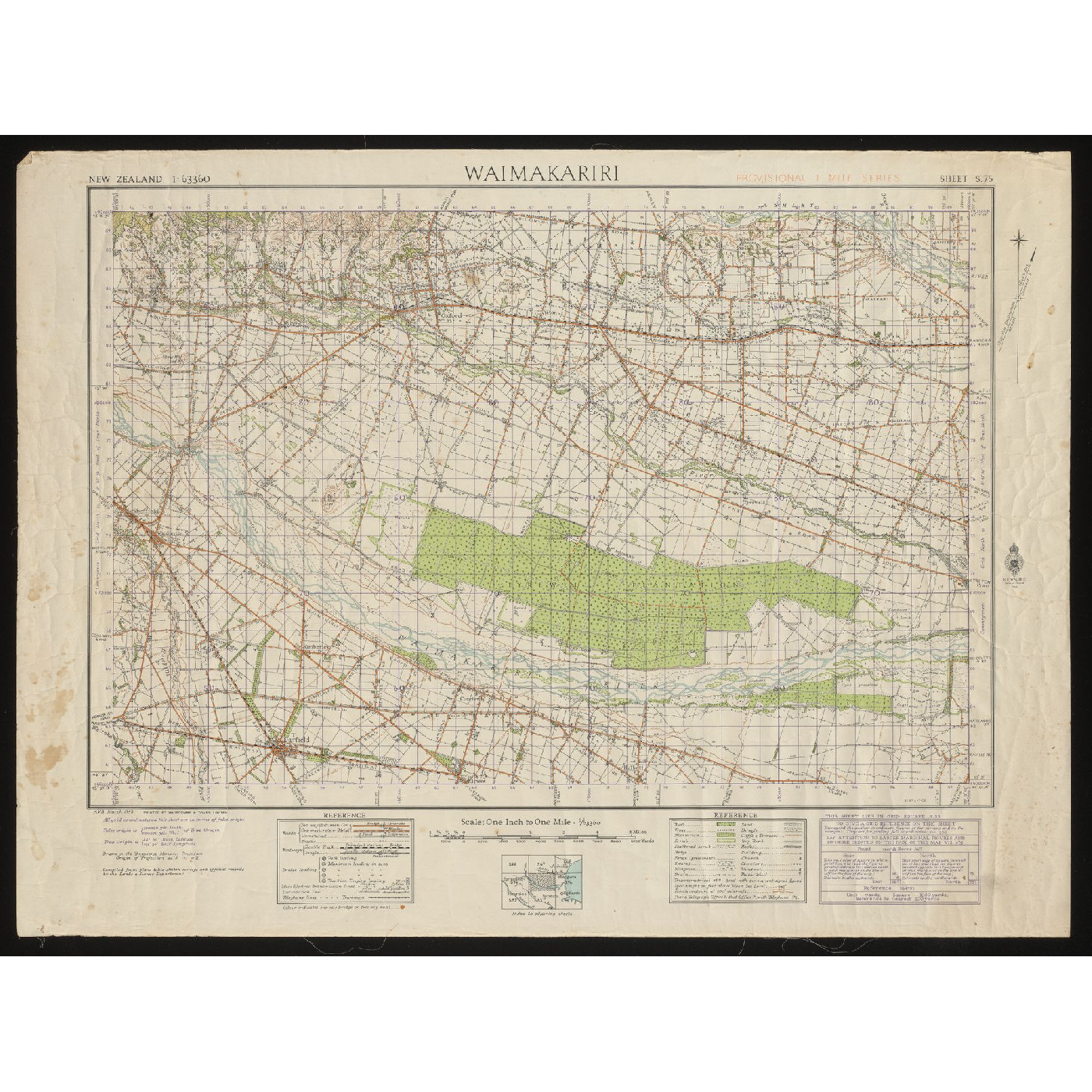 Waimakariri [Map] Sheet S.75, 1943