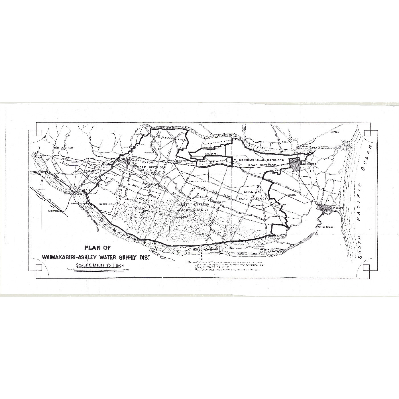 Plan of Waimakariri-Ashley Water Supply District