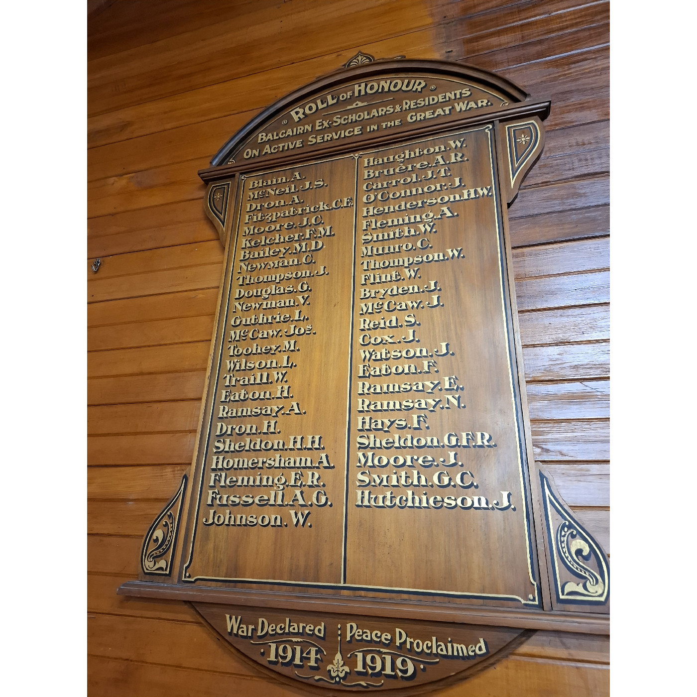 World War I Roll of Honour, Balcairn Hall