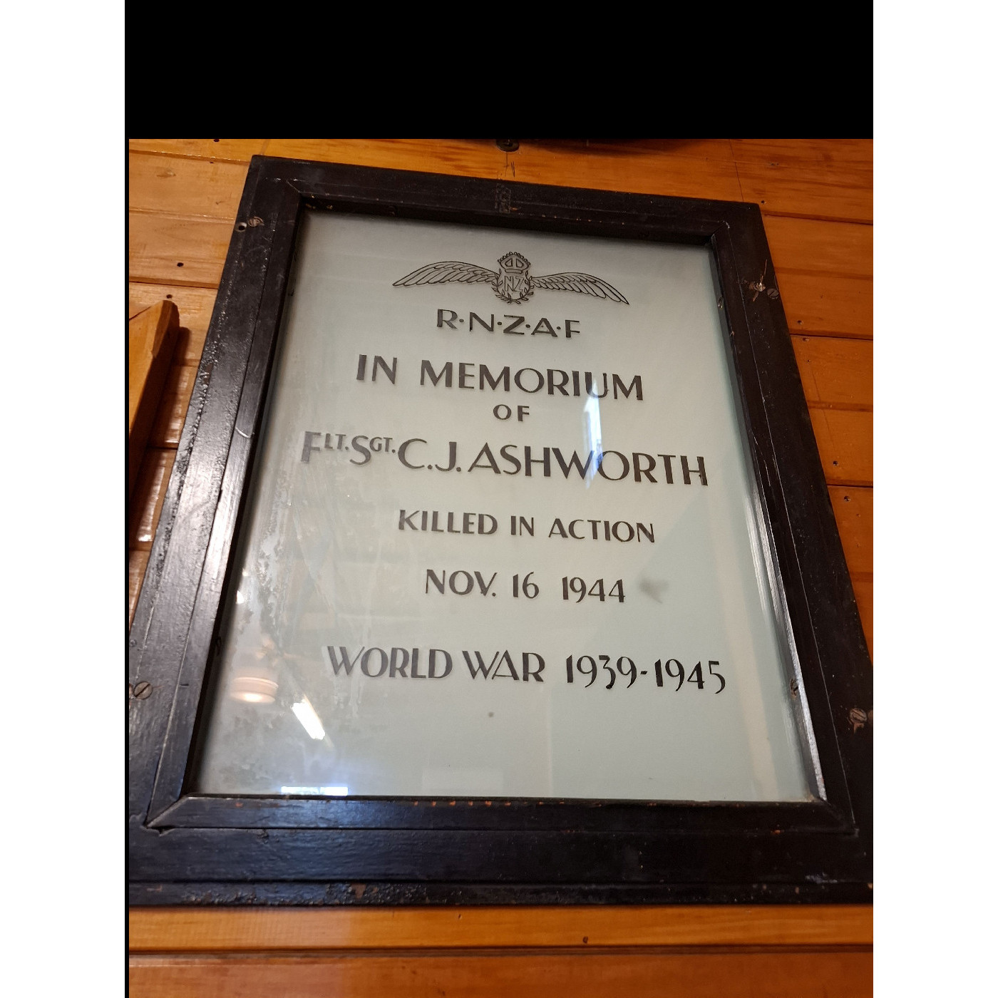 RNZAF memorial, Balcairn Hall