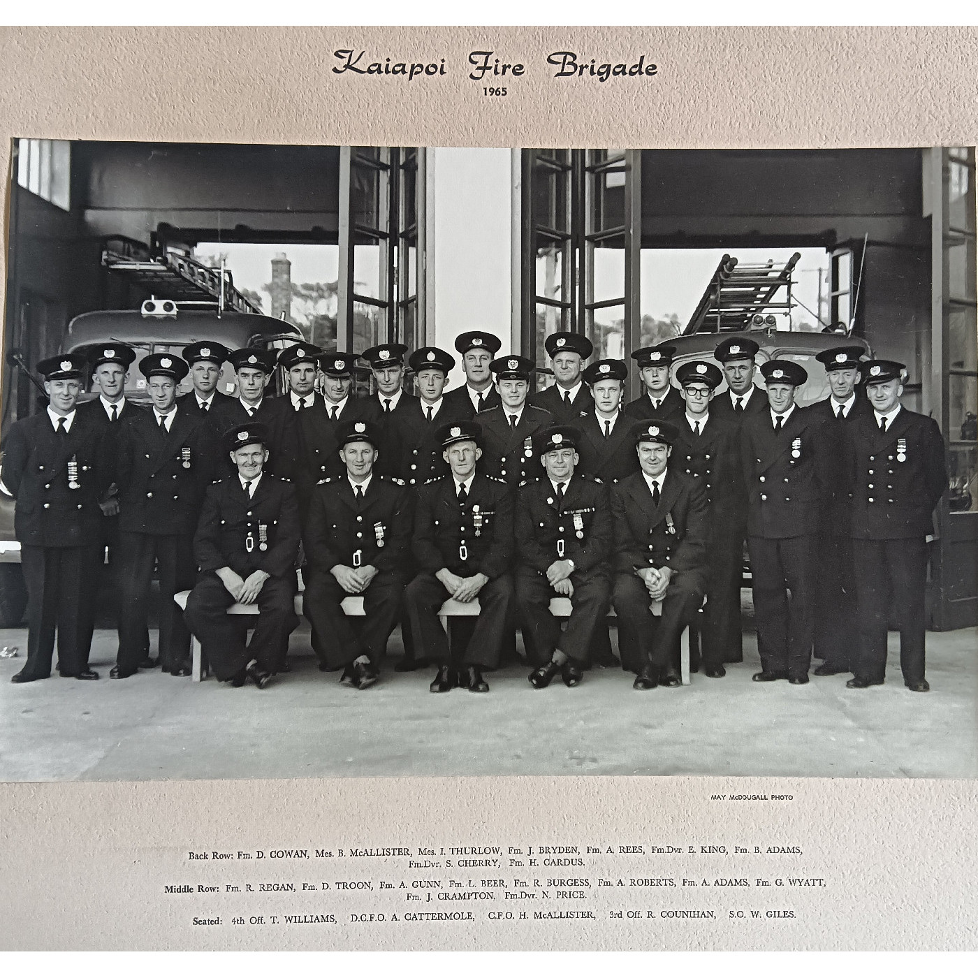Kaiapoi Volunteer Fire Brigade, 1965