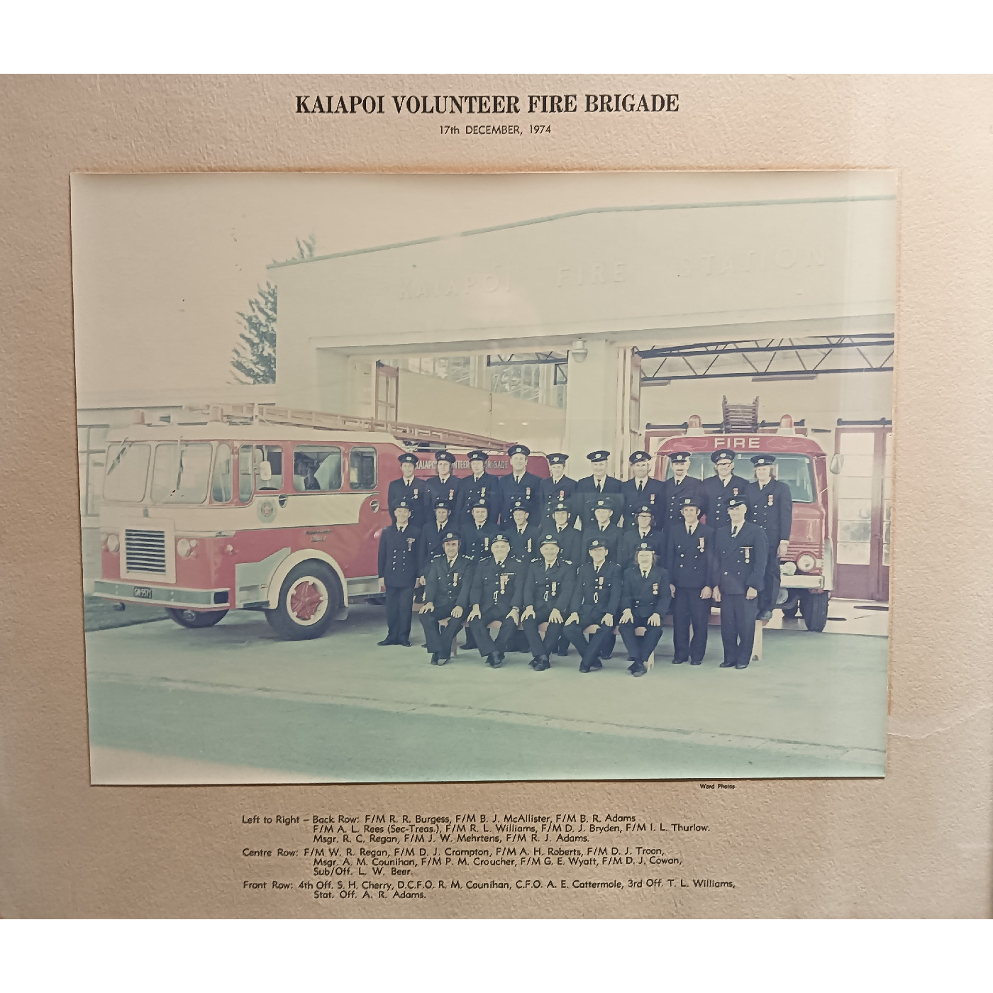 Kaiapoi Volunteer Fire Brigade, 1974