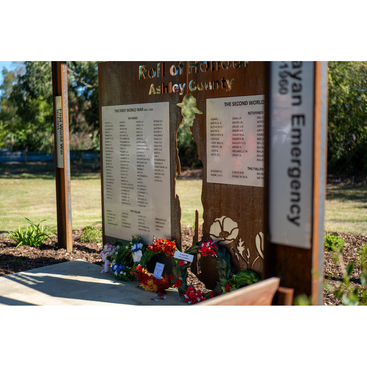 Wreaths laid at the Loburn War Memorial opening, 2025