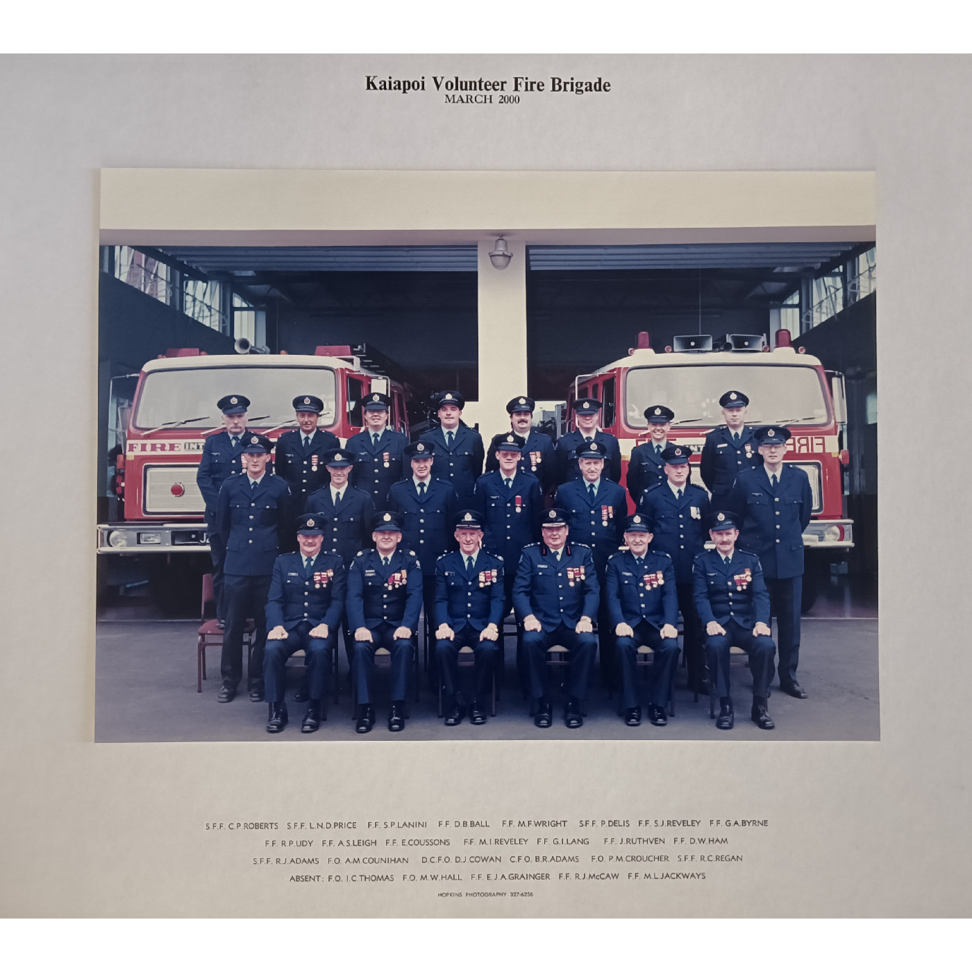 Kaiapoi Volunteer Fire Brigade, March 2000