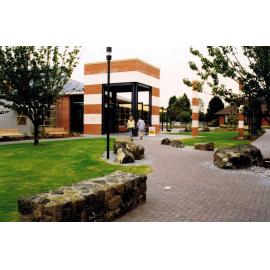 Front entrance of the newly-built Trevor Inch Memorial Library, 3 January 1997