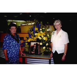 Waimakariri District Mayor Janice Skurr, and Eileen Inch, on opening day of Trevor Inch Memorial Library, 21 December 1996