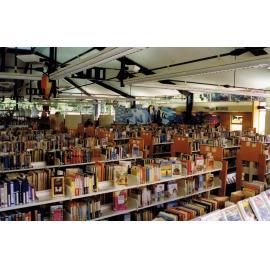 The newly-built Trevor Inch Memorial Library stocked ahead of the official opening, 10 December 1996 