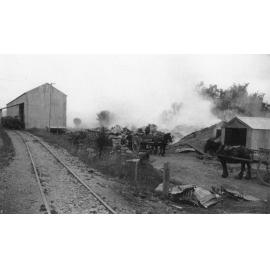 Fire at Gardiners Flour Mill, Cust, c.1930